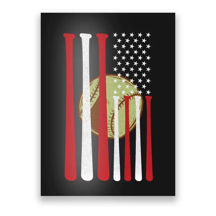 American Flag Vintage Baseball Flag Poster