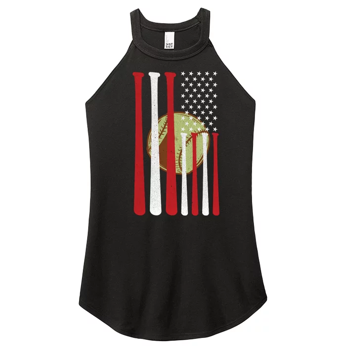 American Flag Vintage Baseball Flag Women’s Perfect Tri Rocker Tank