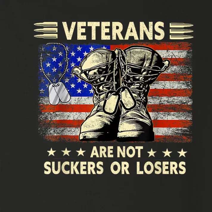 American Flag Veterans Are Not Losers Or Suckers Gift Toddler Long Sleeve Shirt