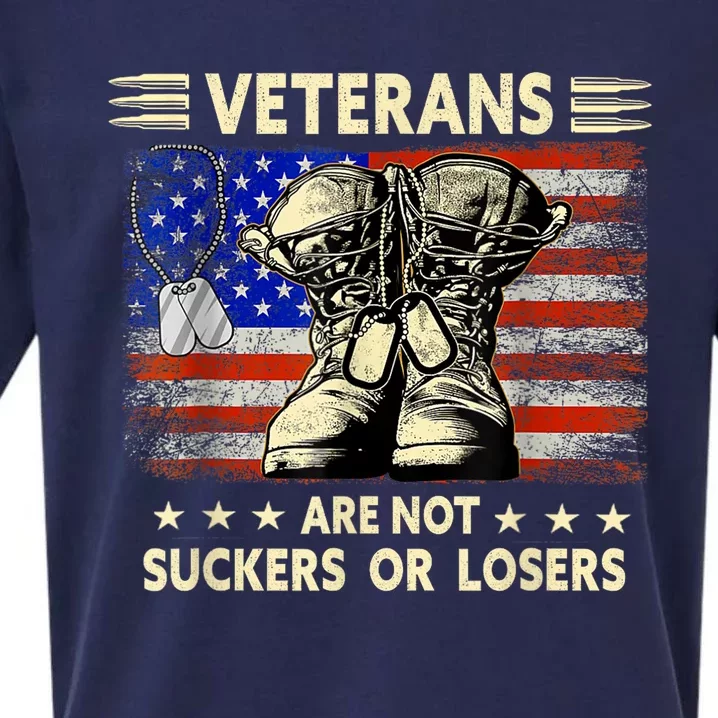 American Flag Veterans Are Not Losers Or Suckers Gift Sueded Cloud Jersey T-Shirt