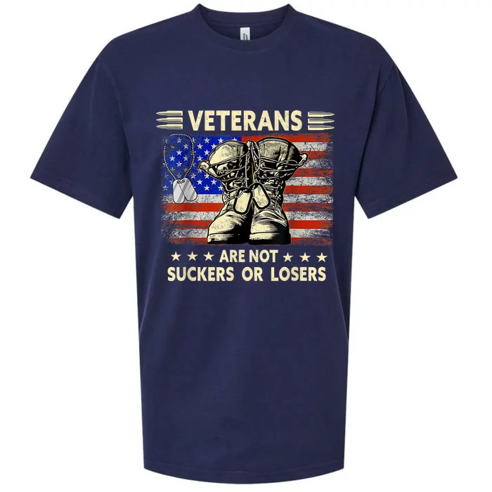 American Flag Veterans Are Not Losers Or Suckers Gift Sueded Cloud Jersey T-Shirt