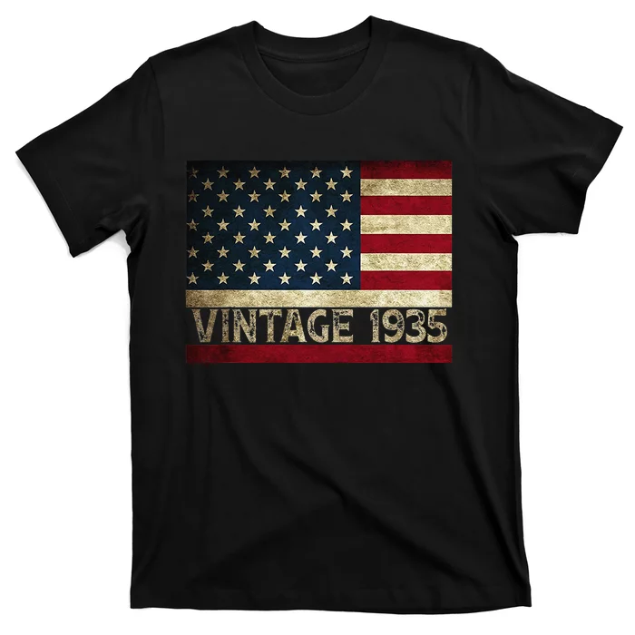 American Flag Vintage 1935 86th Birthday Gifts 4th of July T-Shirt