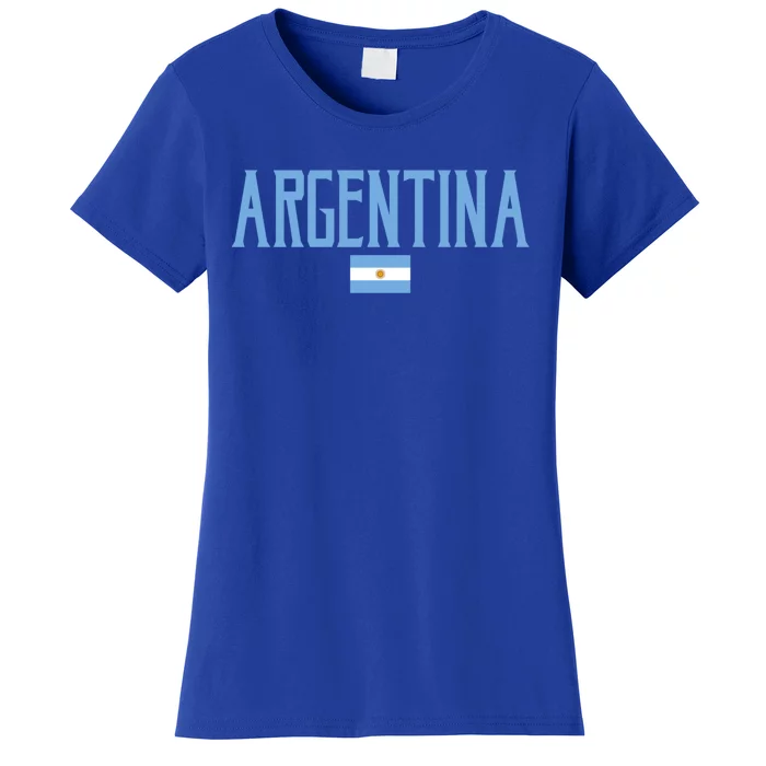 Argentina Flag Vintage Light Blue Text Cool Gift Women's T-Shirt