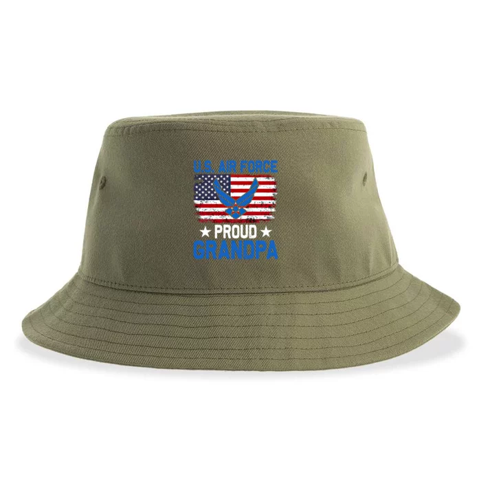 American Flag Veteran Of The United States Air Force Gift Sustainable Bucket Hat