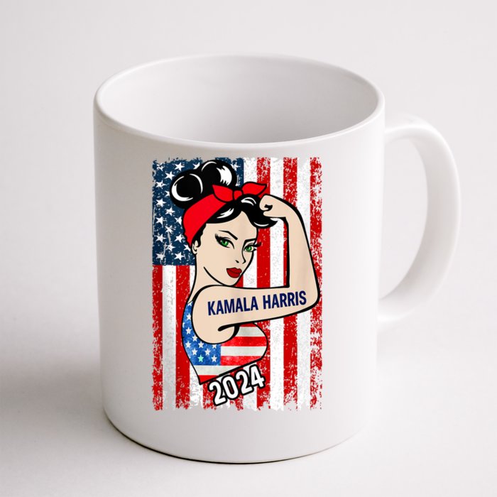 America Flag Vote 47 Kamala Harris 2024 President For Women Front & Back Coffee Mug