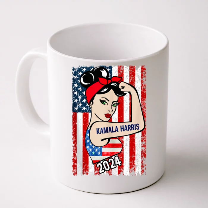 America Flag Vote 47 Kamala Harris 2024 President For Women Front & Back Coffee Mug