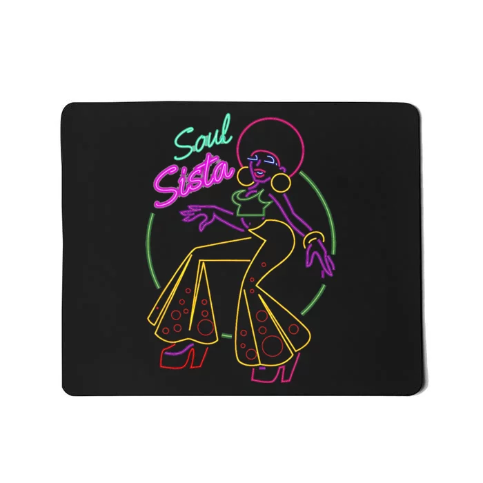 Artsy Funk Vintage 70s Costume Afro Soul Music Mousepad