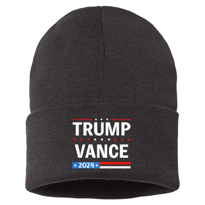 America Flag Vote 47 Trump Vance 2024 Vp Vice President Sustainable Knit Beanie