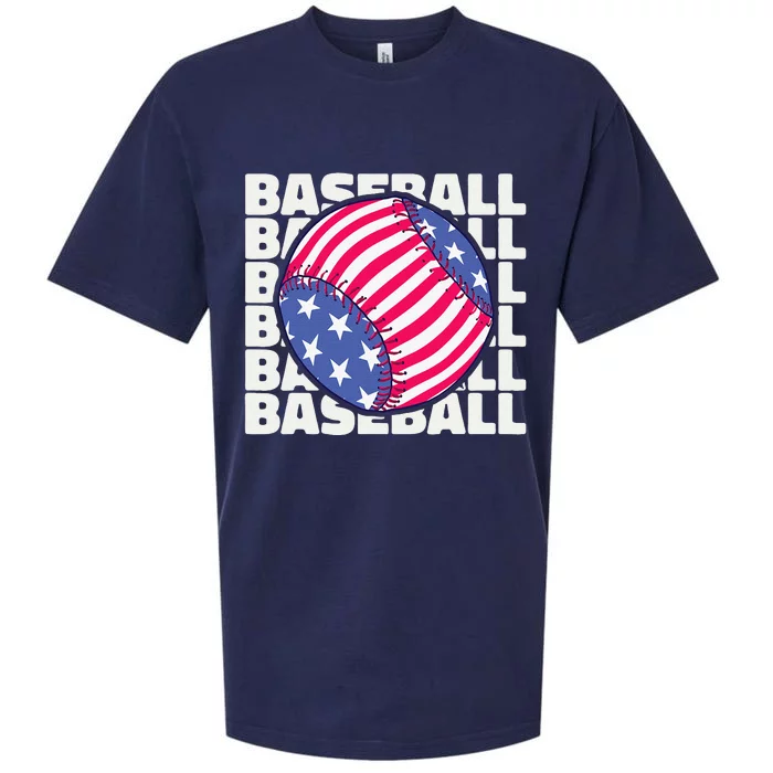 American Flag Vintage USA Sports Baseball Team Sueded Cloud Jersey T-Shirt