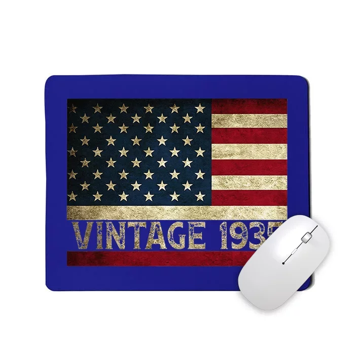 American Flag Vintage 1935 86th Birthday Gifts 4th Of July Mousepad