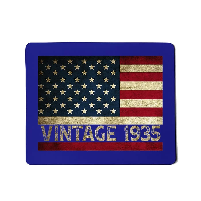 American Flag Vintage 1935 86th Birthday Gifts 4th Of July Mousepad