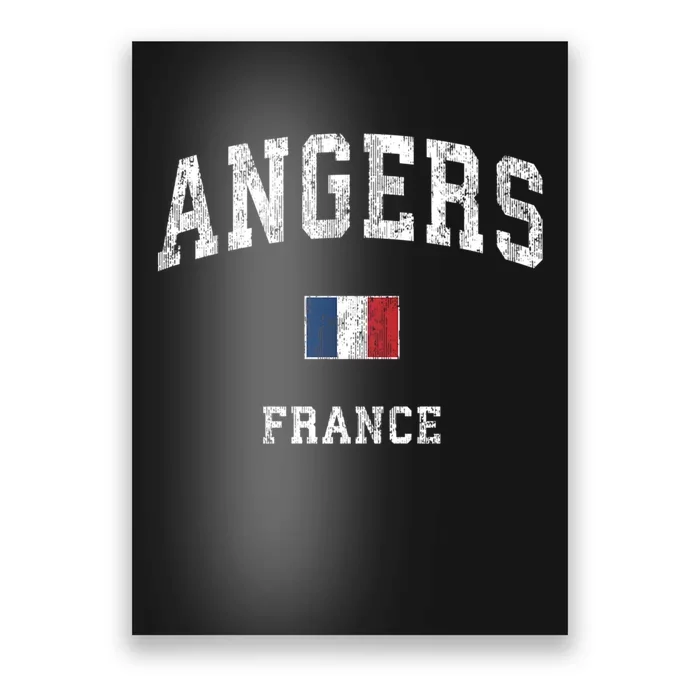 Angers France Vintage Athletic Sports Design Poster