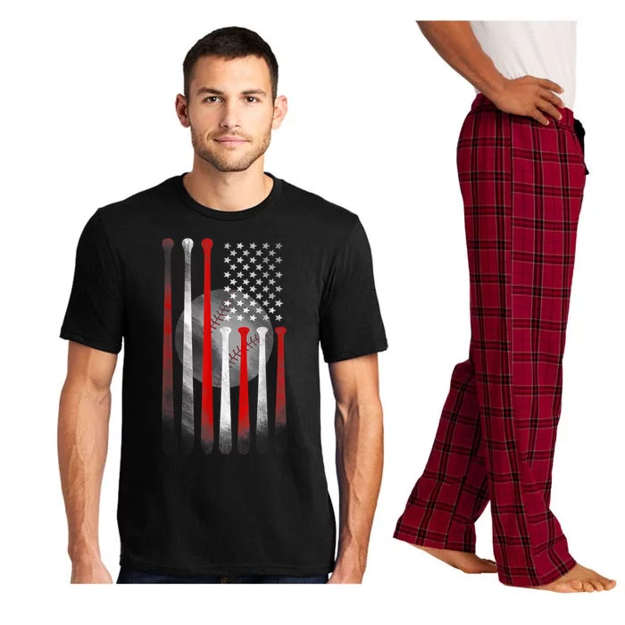 American Flag Vintage Baseball Bat Pajama Set