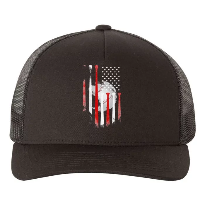 American Flag Vintage Baseball Flag  Dad Mom Tee Yupoong Adult 5-Panel Trucker Hat