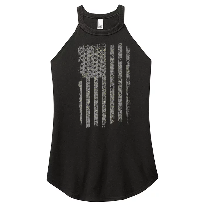 American Flag Vintage Patriotic Distressed American Flag Women’s Perfect Tri Rocker Tank