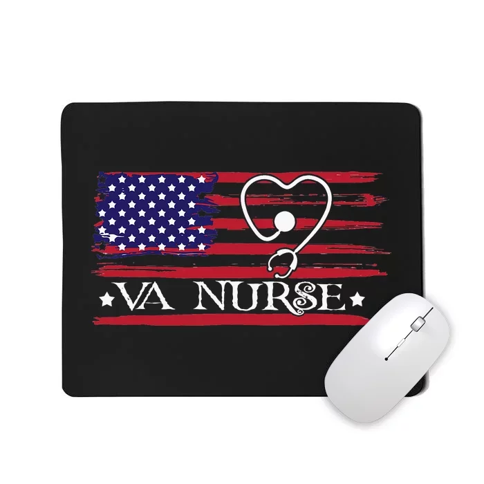 American Flag VA Nurse Patriotic 4th of July Mousepad