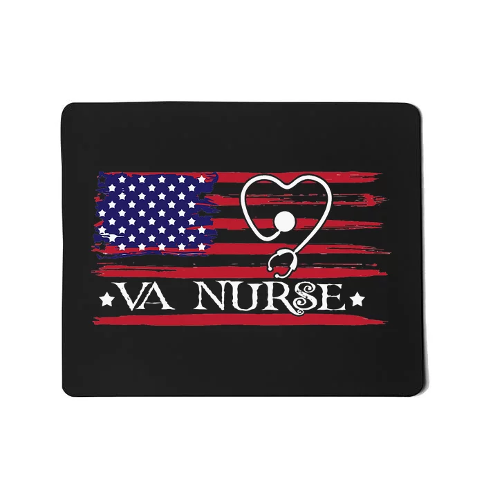 American Flag VA Nurse Patriotic 4th of July Mousepad