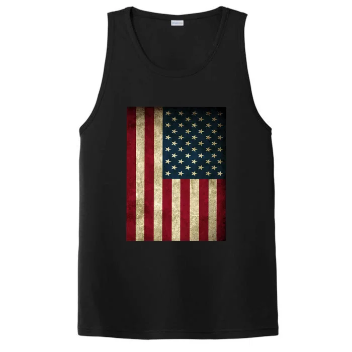 American Flag Vintage Distress Performance Tank