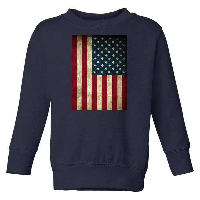 American Flag Vintage Distress Toddler Sweatshirt