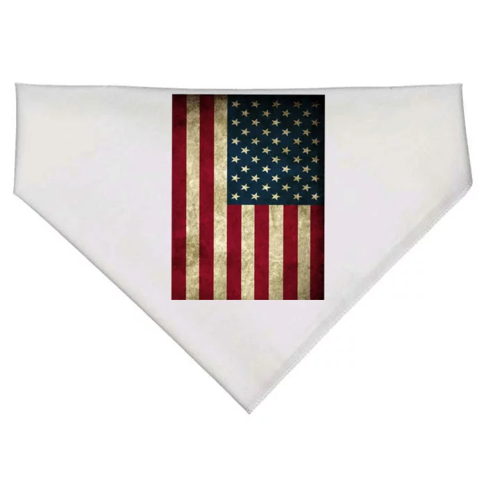 American Flag Vintage Distress USA-Made Doggie Bandana