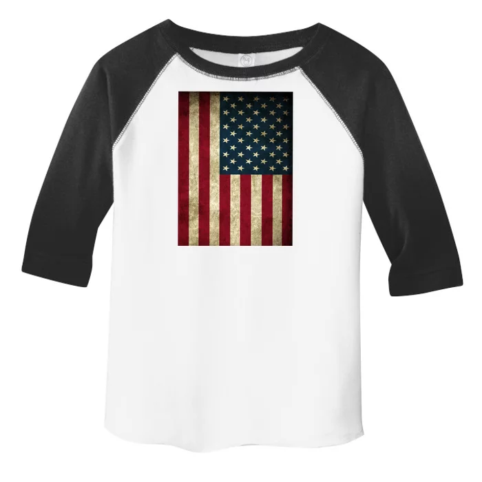 American Flag Vintage Distress Toddler Fine Jersey T-Shirt