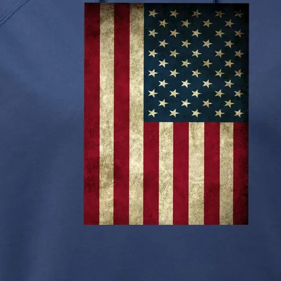 American Flag Vintage Distress Performance Fleece Hoodie