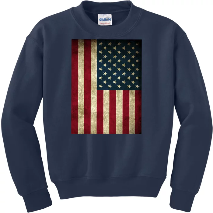 American Flag Vintage Distress Kids Sweatshirt