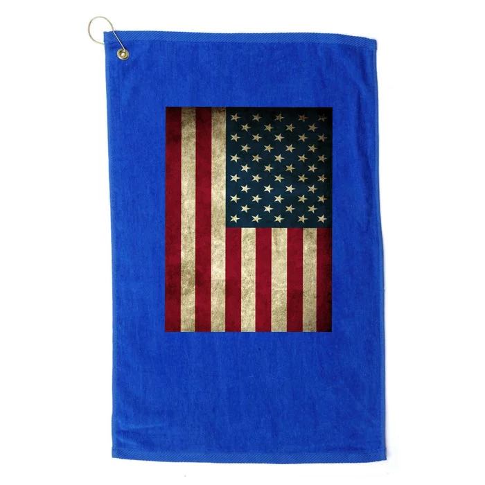 American Flag Vintage Distress Platinum Collection Golf Towel