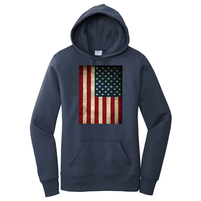 American Flag Vintage Distress Women's Pullover Hoodie