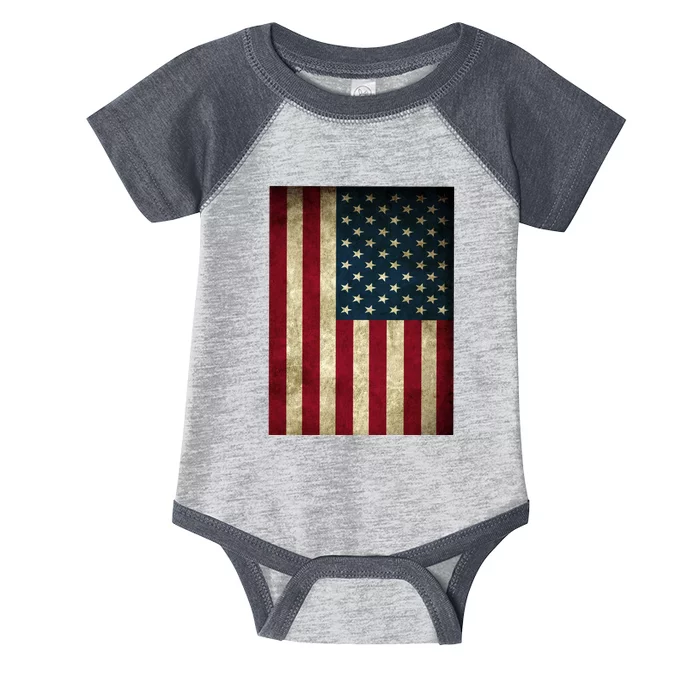 American Flag Vintage Distress Infant Baby Jersey Bodysuit