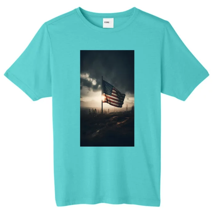 American Flag Vintage Usa America Patriotic Retro Funny Gift ChromaSoft Performance T-Shirt