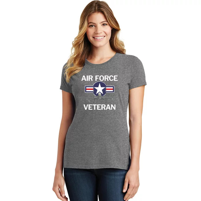 Air Force Veteran With Vintage Roundel And F15 Jet Women's T-Shirt