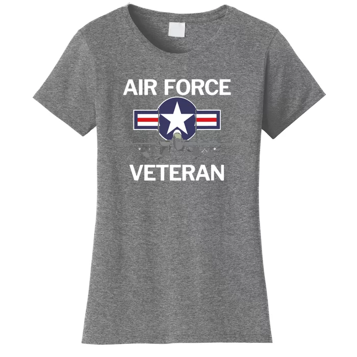 Air Force Veteran With Vintage Roundel And F15 Jet Women's T-Shirt