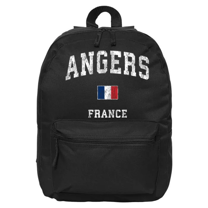 Angers France Vintage Athletic Sports 16 in Basic Backpack