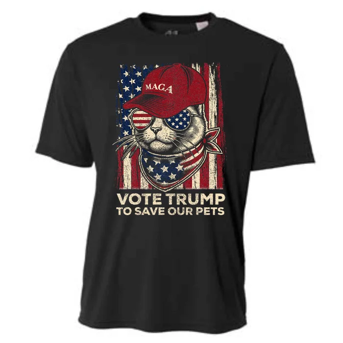 American Flag Vote Trump To Save Our Pets 2024 Maga Trump Cooling Performance Crew T-Shirt