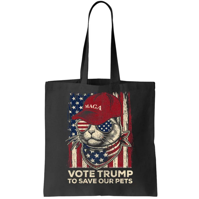 American Flag Vote Trump To Save Our Pets 2024 Maga Trump Tote Bag