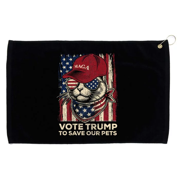 American Flag Vote Trump To Save Our Pets 2024 Maga Trump Grommeted Golf Towel