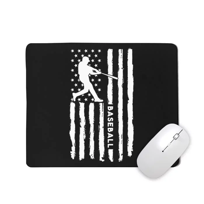 American Flag Vintage Baseball Lovers Baseball Fans Mousepad