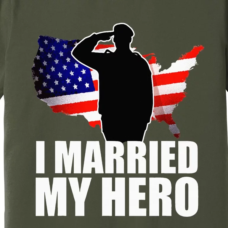 American Flag Veteran Military Wife Support Premium T-Shirt