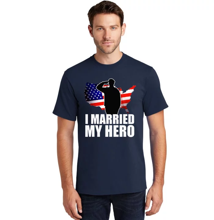 American Flag Veteran Military Wife Support Tall T-Shirt