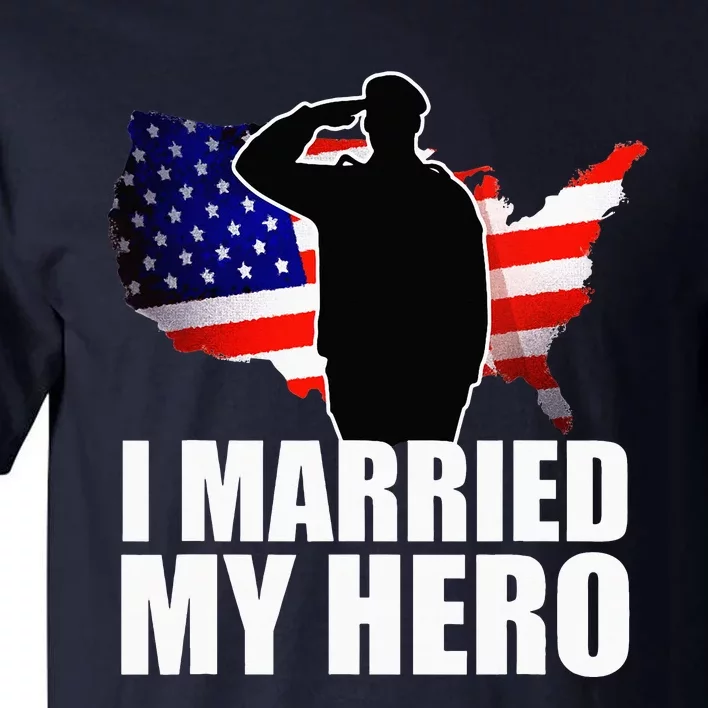 American Flag Veteran Military Wife Support Tall T-Shirt