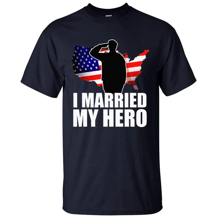 American Flag Veteran Military Wife Support Tall T-Shirt