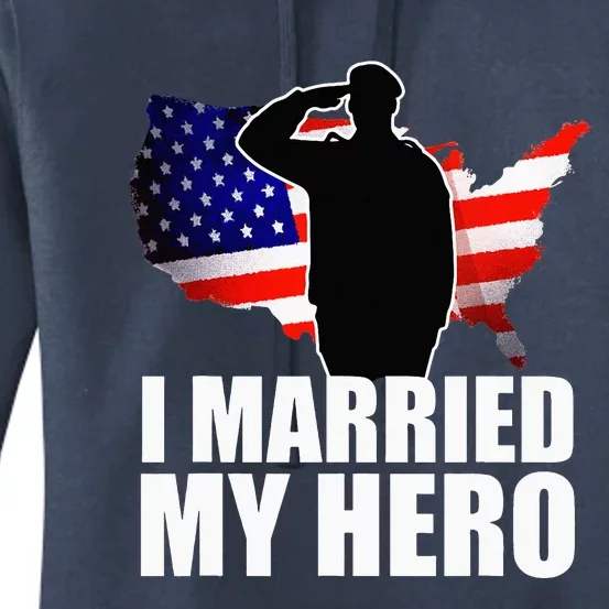 American Flag Veteran Military Wife Support Women's Pullover Hoodie