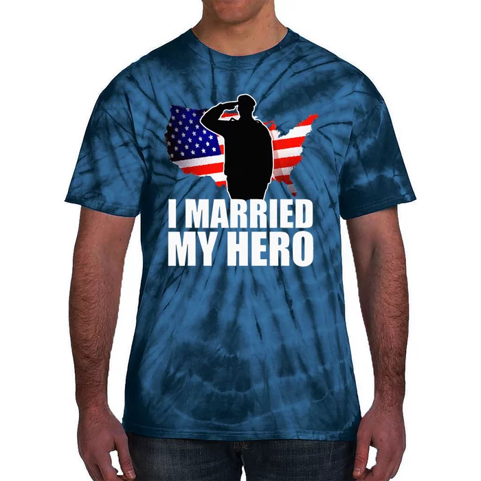 American Flag Veteran Military Wife Support Tie-Dye T-Shirt