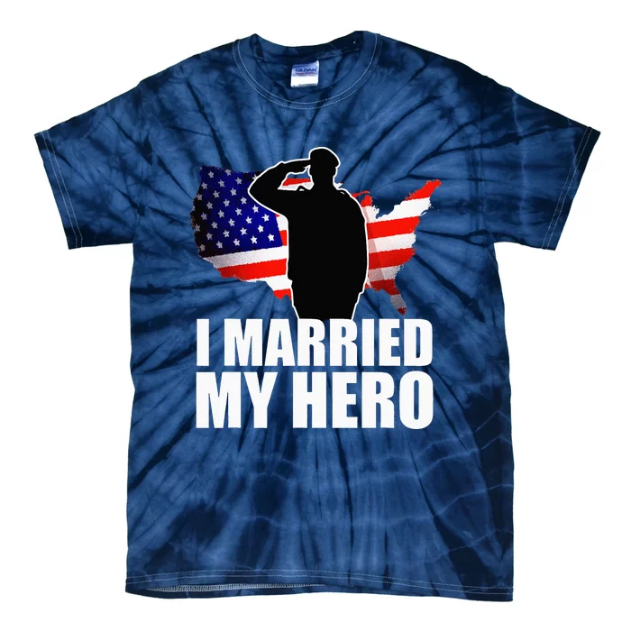 American Flag Veteran Military Wife Support Tie-Dye T-Shirt