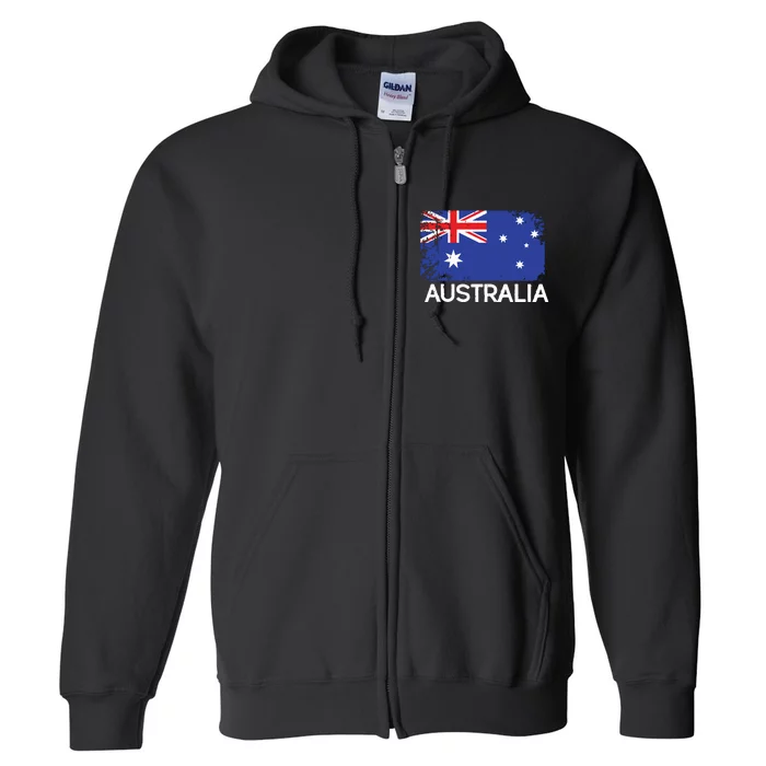 Australian Flag Vintage Made In Australia Gift Full Zip Hoodie