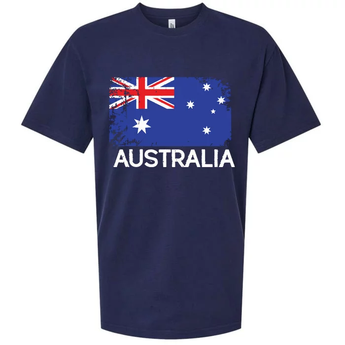 Australian Flag Vintage Made In Australia Gift Sueded Cloud Jersey T-Shirt