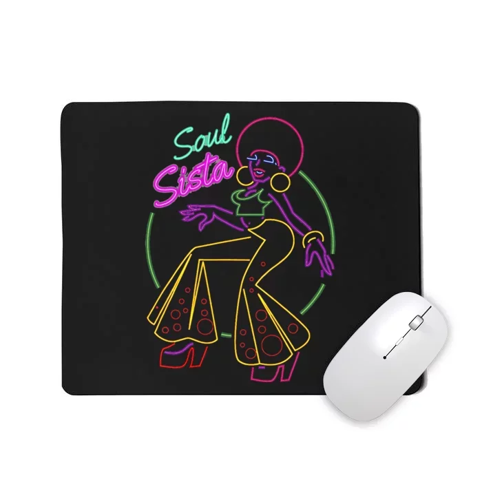 Artsy Funk Vintage 70s Costume Afro Soul Music Mousepad