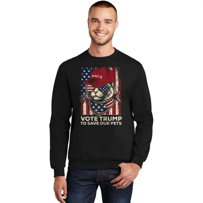 American Flag Vote Trump To Save Our Pets 2024 Sweatshirt