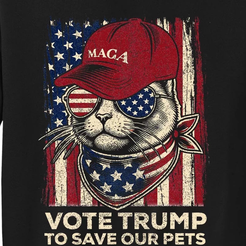 American Flag Vote Trump To Save Our Pets 2024 Sweatshirt